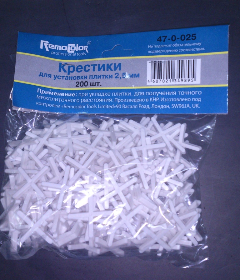 Крестики пластм 2,5 мм 100шт