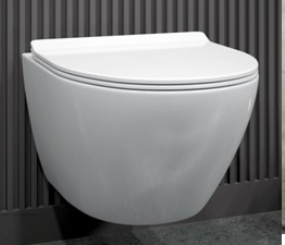 Teramo Унитаз подвесной безободковый с быстросъемным сиденьем микролифт VT50104H Vinchi