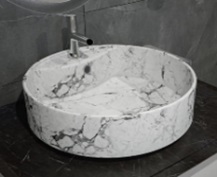 Teramo Раковина для ванной круглая накладная D40 белый мрамор VT39105H Vinchi