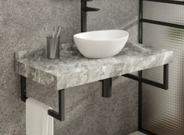 Lukka Столешница под раковину керамогранитная 90 см серый мрамор VT2051H Vinchi