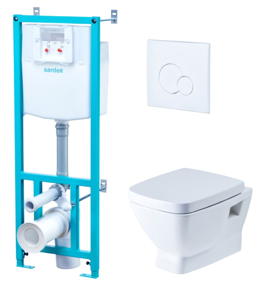 Нео комплект БЕЛ. (подв унит+инстал+кноп бел+сид SC)  Сантек