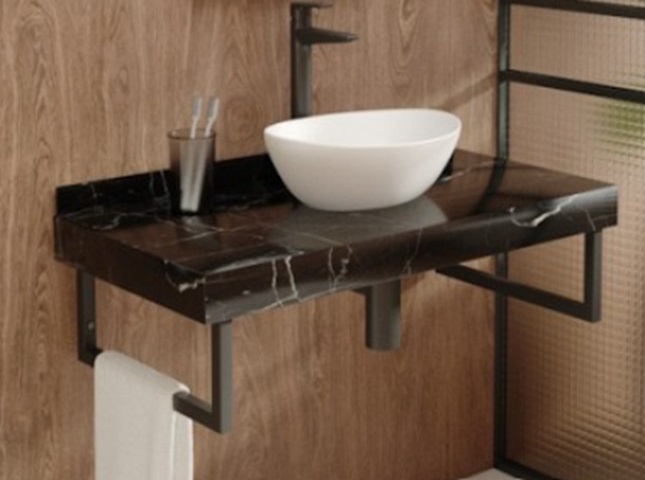 Lukka Столешница под раковину керамогранитная 100 см черный мрамор VT13051H Vinchi