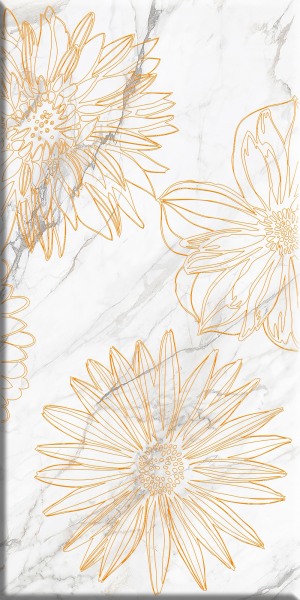 Briere Flower 1 Декор 300*600*9 белый (1*5) Березакерамика