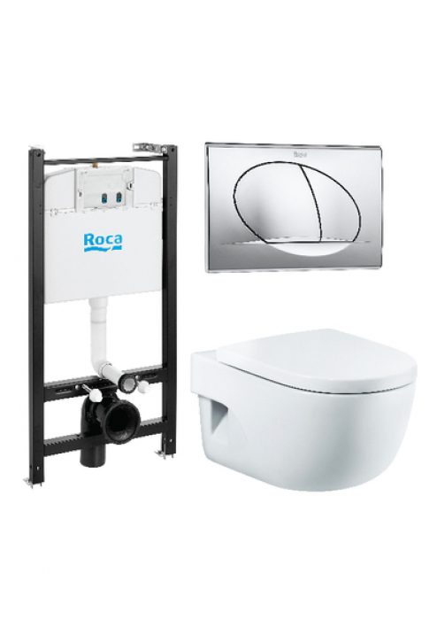 Meridian Унитаз подвес+инстал+кнопка+сид Roca