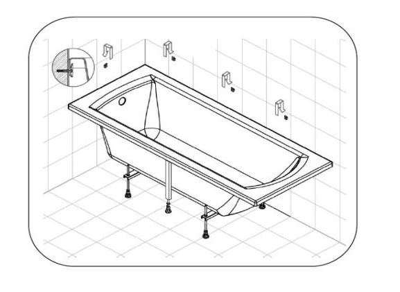 Касабланка М Каркас 1500/1700*700 (без сифона) Santek