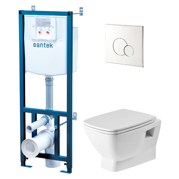 Нео комплект ХРОМ (подв.унит.безободк+инстал.+кноп.хром+сид SC) Сантек