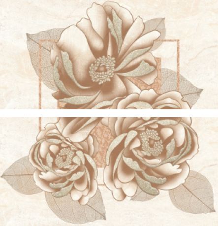 Травертин Каменный цветок Декор-панно 500*500 (1компл=2шт) (1*4)VINCHI