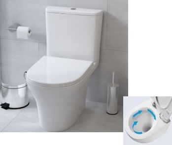 Rietti Vortex Унитаз напольный торнадо безободковый с быстросъем. сиденьем микролифт VT60204H Vinchi