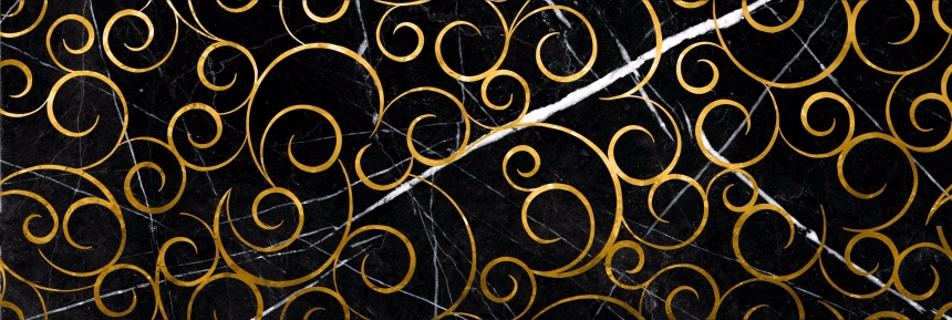 Миланезе Дизайн Декор 200*600 флорал неро (1*5) Ласселсбергер