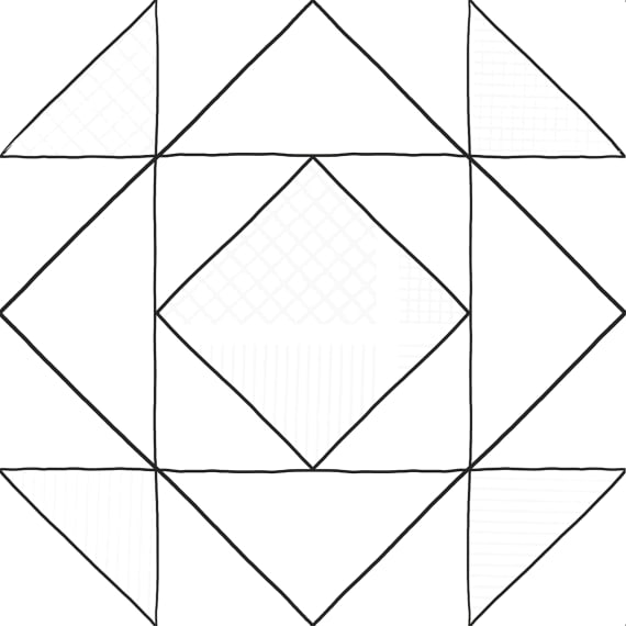 Домино керамогранит Декор 1 300*300*7 черно-белый (0,09*15=1,35*48) Ласселсбергер