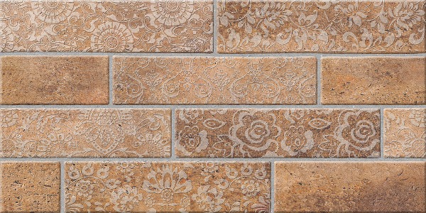 Брик ПО 300*600 (0,18*9=1,62*36)  коричневый декорир 1 Березакерамика