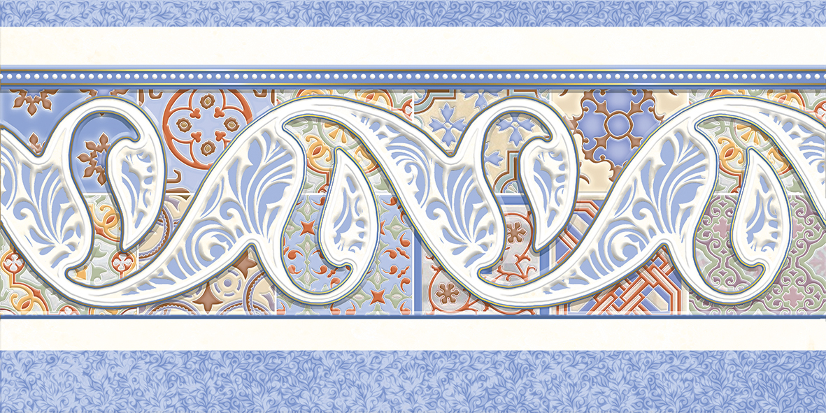 Валенсия 1 Декор 250*500 синяя сортовая (1*8) Волгоград