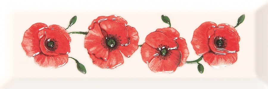 Rosso white decor 01 100*300  Gracia Ceramica