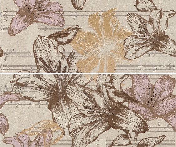 Allegro beige panno 01 Декор-панно 600*500 (1компл=2шт) Gracia Ceramic