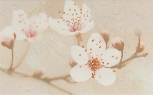 Сакура коричнев Декор 02 250*400 (1*13) 1сорт Шахтинская плитка