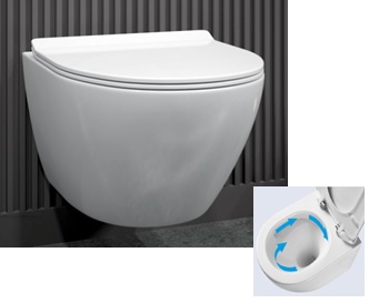 Teramo Унитаз подвесной торнадо безободковый с быстросъемным сиденьем микролифт VT21104H Vinchi