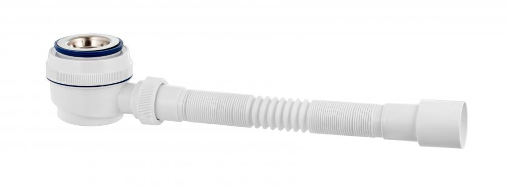 Сифон д/душевого поддона с нерж чашкой д 70 и гиб трубой 1 1/2&quot; д40/50