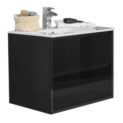 Римини 60 NEW Тумба-умывальник черный глянец