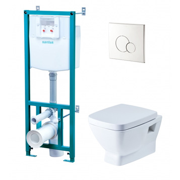 Нео комплект ХРОМ (подв унит+инстал+кноп хром+сид SC) Сантек